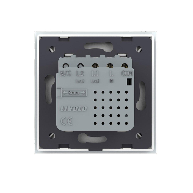 Сенсорный проходной выключатель Sense 1 сенсор Livolo белый (722000311)