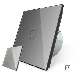 Сенсорный беспроводной выключатель Livolo серый стекло (VL-C701R-C701RMT-15)