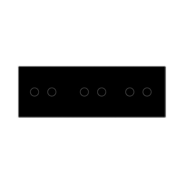 Сенсорный радиоуправляемый проходной выключатель 6 сенсоров (2-2-2) Livolo черный стекло