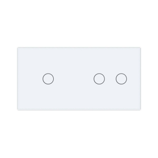 Сенсорный радиоуправляемый проходной выключатель 3 сенсора (1-2) Livolo белый стекло (VL-C701SR/C702SR-11)