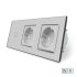 Сенсорный радиоуправляемый диммер 1 сенсор 2 розетки Livolo серый стекло (VL-C701DR/C7C2EU-15)