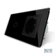Сенсорный радиоуправляемый диммер 1 сенсор 1 розетка Livolo черный стекло (VL-C701DR/C7C1EU-12)