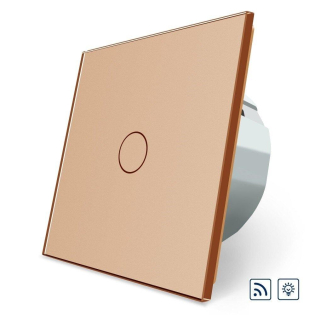 Сенсорный радиоуправляемый диммер 1 сенсор Livolo золото стекло (VL-C701DR-13)