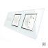 Сенсорный радиоуправляемый выключатель 2 сенсора 2 розетки Livolo белый хром стекло (VL-C702R/C7C2EU-11C)