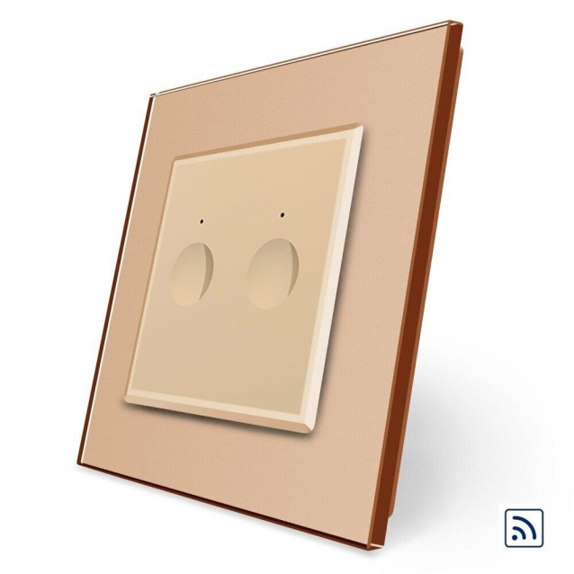 Сенсорный радиоуправляемый выключатель Sense 2 сенсора Livolo золото (722100213)