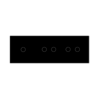 Сенсорный радиоуправляемый выключатель 5 сенсоров (1-2-2) Livolo черный стекло (VL-C701R/C702R/C702R-12)