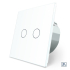 Сенсорный радиоуправляемый выключатель 2 сенсора Livolo белый стекло (VL-C702R-11)