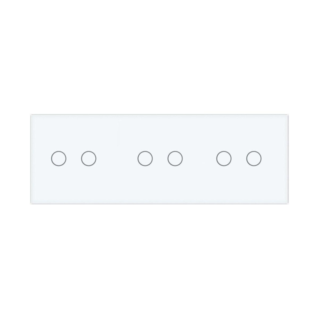 Сенсорный радиоуправляемый выключатель 6 каналов (2-2-2) Livolo белый стекло (VL-C702R/C702R/C702R-11)