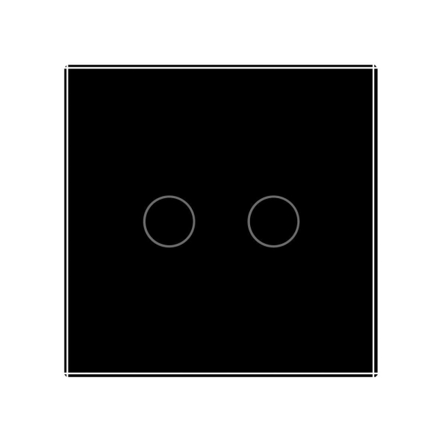 Сенсорный радиоуправляемый выключатель 2 сенсора Livolo черный стекло (VL-C702R-12)