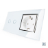 Сенсорный радиоуправляемый выключатель 2 сенсора 1 розетка Livolo белый хром стекло (VL-C702R/C7C1EU-11C)