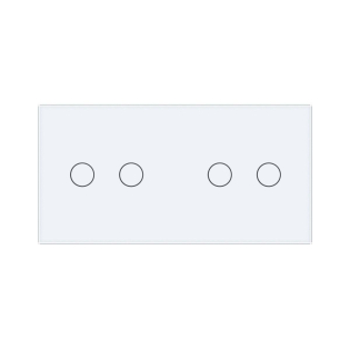 Сенсорный радиоуправляемый выключатель 4 сенсора (2-2) Livolo белый стекло (VL-C702R/C702R-11)