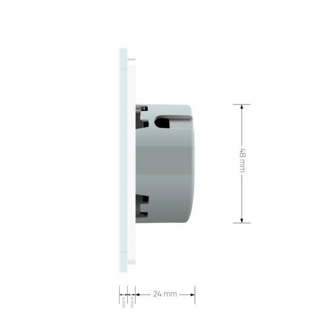 Сенсорный радиоуправляемый выключатель 2 сенсора для ролет электрокарнизов ворот Livolo белый стекло