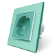 Розетка с заземлением Livolo зеленый стекло (VL-C7C1EU-18)