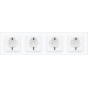 Розетка четырехместная с заземлением Livolo белый стекло (VL-C7C4EU-11)