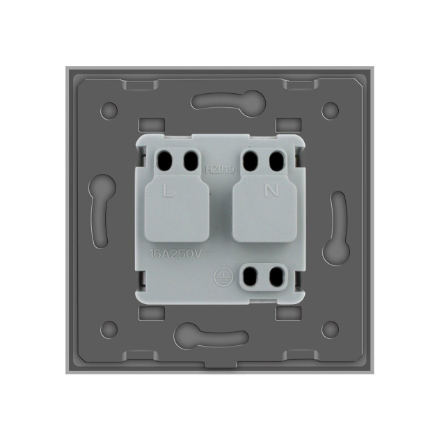 Розетка с заземлением Livolo серый стекло (VL-C7C1EU-15)
