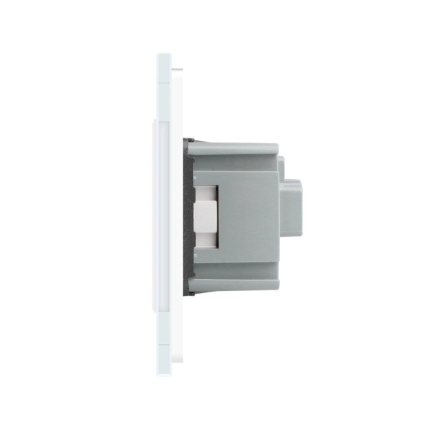 Розетка с заземлением Livolo белый стекло (VL-C7C1EU-11)