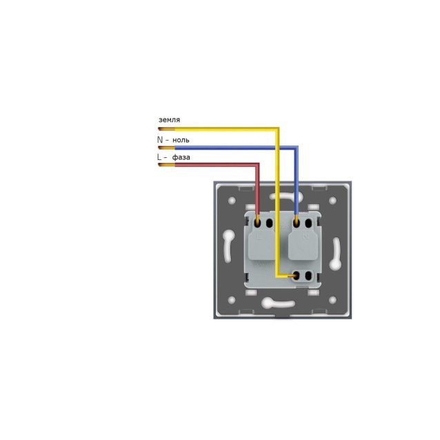 Розетка с заземлением Livolo белый стекло (VL-C7C1EU-11)