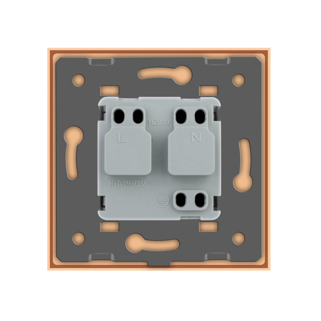 Розетка с заземлением Livolo золото стекло (VL-C7C1EU-13)