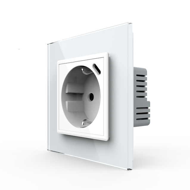 Электрическая розетка с портом USB-C Livolo белый (VL-C7CTF16A.UC18W-2WP)