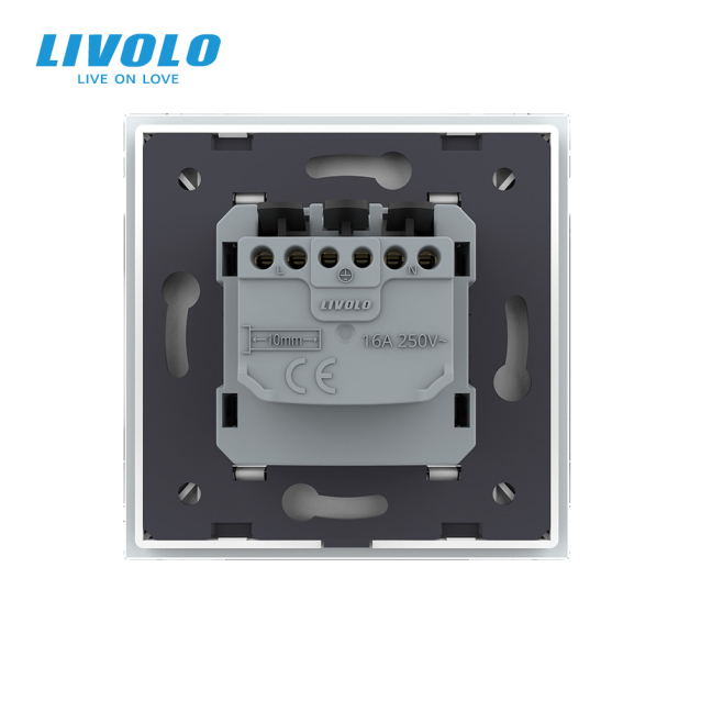 Розетка с самозажимными клеммами Livolo белый стекло (VL-C7FCTC16A-2WPS01)