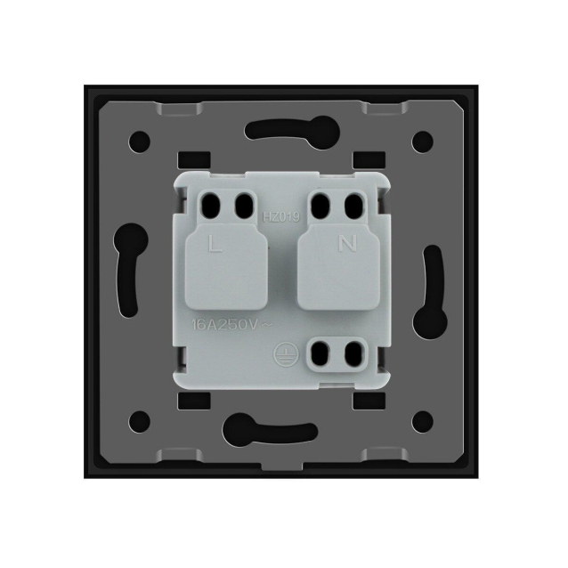 Розетка с заземлением Livolo черный стекло (VL-C7C1EU-12)