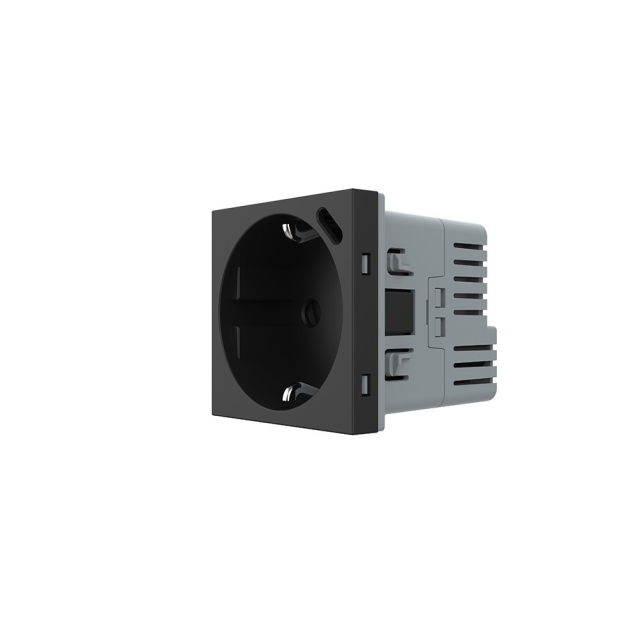 Механизм электрическая розетка с портом USB-C Livolo черный (VL-FCTF16A.UC18W-2BP)