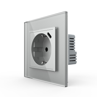Электрическая розетка с портом USB-C Livolo серый (VL-C7CTF16A.UC18W-2IP)