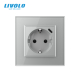 Электрическая розетка с портом USB-C Livolo серый (VL-C7CTF16A.UC18W-2IP)