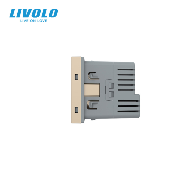 Механизм электрическая розетка с портом USB-C Livolo золотой (VL-FCTF16A.UC18W-2AP)