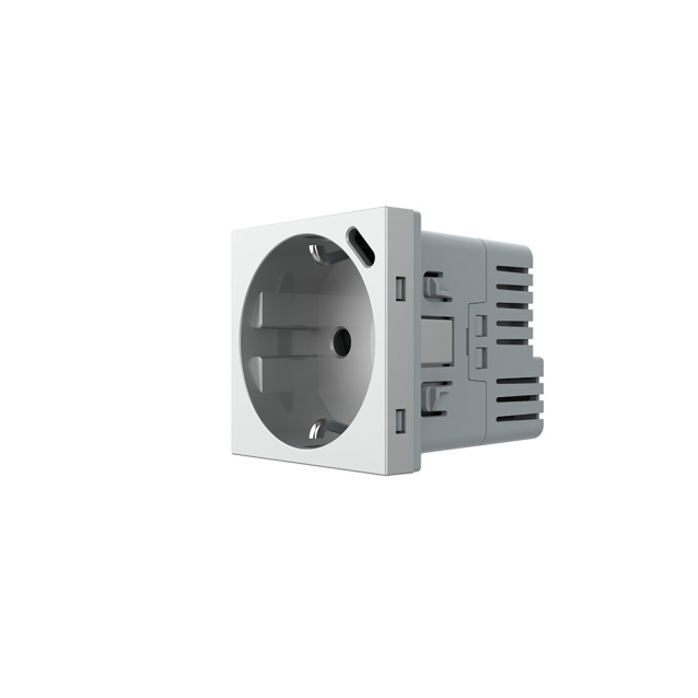 Механизм электрическая розетка с портом USB-C Livolo серый (VL-FCTF16A.UC18W-2IP)