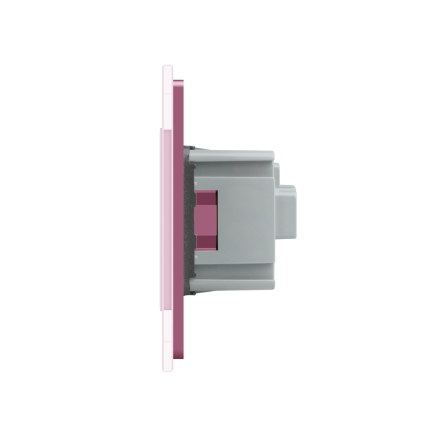 Розетка с заземлением Livolo розовый стекло (VL-C7C1EU-17)