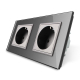 Розетка двойная с заземлением Livolo серый стекло (VL-C7C2EU-15)