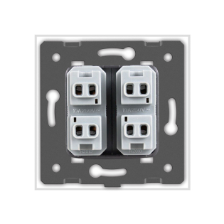 Универсальная двойная розетка 2 стандарта в 1 Livolo белый (VL-C7C2A-11)