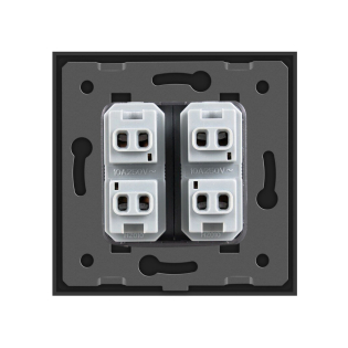 Универсальная двойная розетка 2 стандарта в 1 Livolo черный (VL-C7C2A-12)