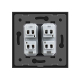 Универсальная двойная розетка 2 стандарта в 1 Livolo черный (VL-C7C2A-12)