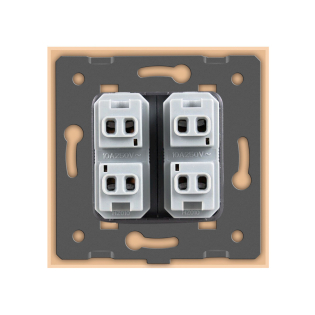 Универсальная двойная розетка 2 стандарта в 1 Livolo золотой (VL-C7C2A-13)