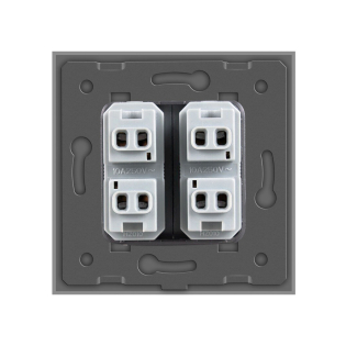 Универсальная двойная розетка 2 стандарта в 1 Livolo серый (VL-C7C2A-15)
