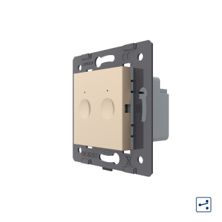 Механизм сенсорный проходной выключатель Sense 2 сенсора Livolo золото (782000413)