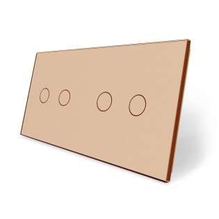 Сенсорная панель для выключателя 4 сенсора (2-2) Livolo золото стекло (C7-C2/C2-13)