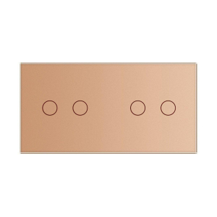 Сенсорная панель для выключателя 4 сенсора (2-2) Livolo золото стекло (C7-C2/C2-13)