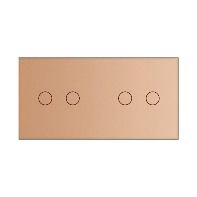 Сенсорная панель для выключателя 4 сенсора (2-2) Livolo золото стекло (C7-C2/C2-13)