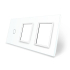 Сенсорная панель комбинированная для выключателя 1 сенсор 2 розетки (1-0-0) Livolo белый стекло