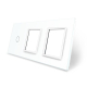 Сенсорная панель комбинированная для выключателя 1 сенсор 2 розетки (1-0-0) Livolo белый стекло