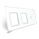 Сенсорная панель комбинированная для выключателя 1 сенсор 2 розетки (1-0-0) Livolo белый стекло