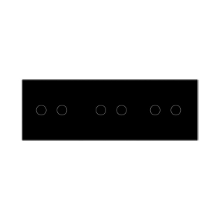 Сенсорная панель для выключателя 6 сенсоров (2-2-2) Livolo черный стекло (C7-C2/C2/C2-12)