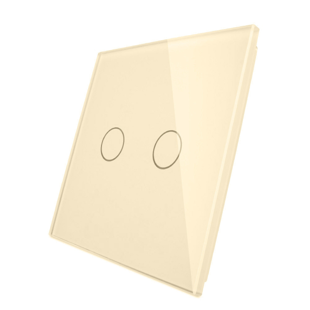 Сенсорная панель для выключателя 2 сенсора (2) Livolo бежевый стекло