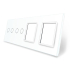 Сенсорная панель комбинированная для выключателя 4 сенсора 2 розетки (2-2-0-0) Livolo белый стекло