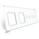 Сенсорная панель комбинированная для выключателя 4 сенсора 2 розетки (2-2-0-0) Livolo белый стекло