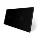Сенсорная панель для выключателя 2 сенсора (1-1) Livolo черный стекло (C7-C1/C1-12)