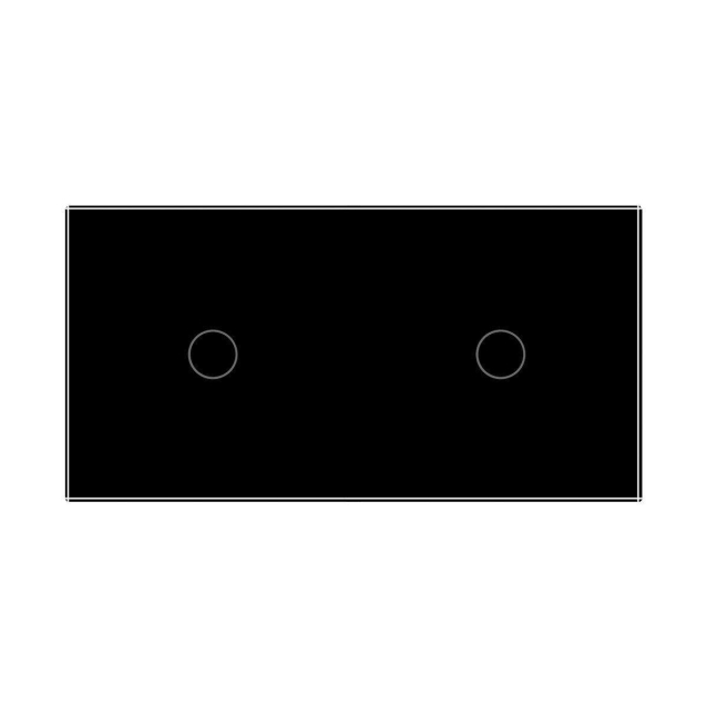 Сенсорная панель для выключателя 2 сенсора (1-1) Livolo черный стекло (C7-C1/C1-12)